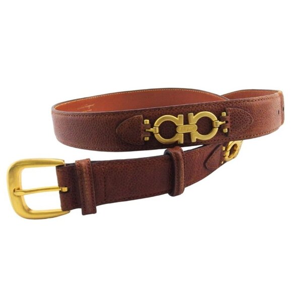 Salvatore Ferragamo belt Brown x Gold Women Authentic secondhand main image 9